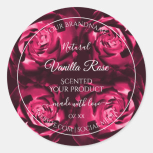 Florrosa Produktverpackung Etiketten Rose Blume Runder Aufkleber