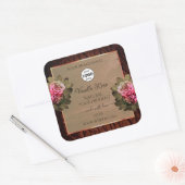 Florrosa Rosen Produktkennzeichnungen Holzkörnige Quadratischer Aufkleber (Umschlag)