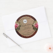 Florrosa Rosen Produktkennzeichnungen Holzkörnige Runder Aufkleber (Umschlag)