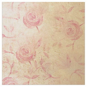 Florrosa Rosenmuster Gold Schimmer Elegant Stoff