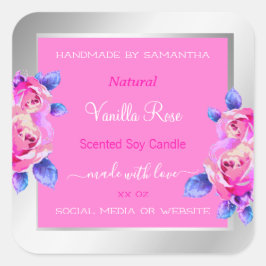 Florrosa und Silbertabletten Quadratischer Aufkleber