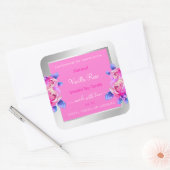 Florrosa und Silbertabletten Quadratischer Aufkleber (Umschlag)