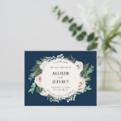 Florrosa Weiß Grüne Save the Date Postkarte (Stehend Vorderseite)