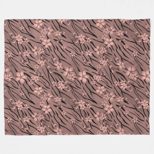 Flortiger Tigerprint Fleecedecke (Vorderseite (Horizontal))