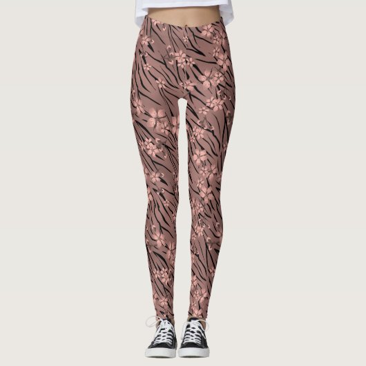 Flortiger Tigerprint Leggings (Vorderseite)