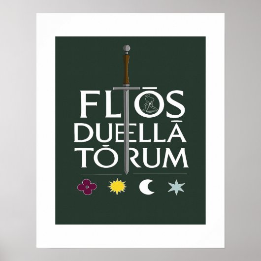 Flos Duellatorum Green Edition– Medieval Sword Art Poster (Vorne)