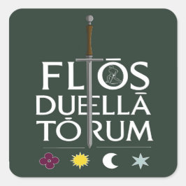 Flos Duellatorum Green Edition – mittelalterliche  Quadratischer Aufkleber