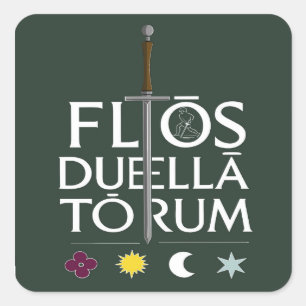 Flos Duellatorum Green Edition – mittelalterliche Quadratischer Aufkleber