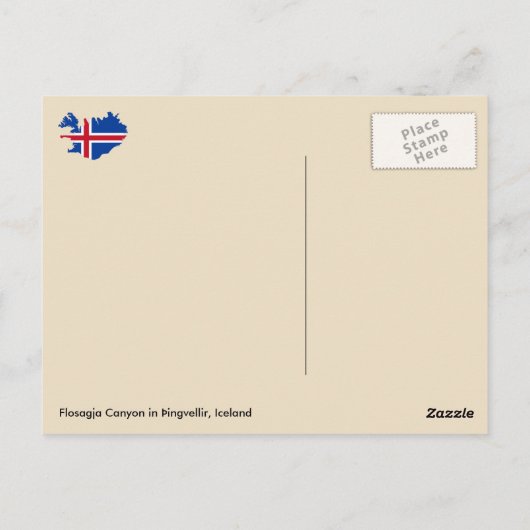 Flosagja Canyon in Þingvellir, Island Postkarte (Rückseite)