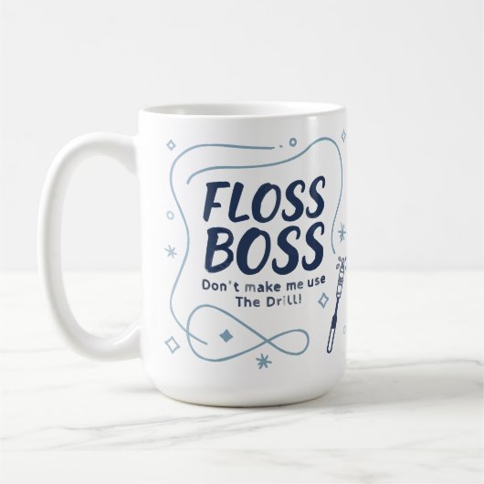 Floss Boss Tasse – Lustiger Kaffee-Becher für Zahn (Links)