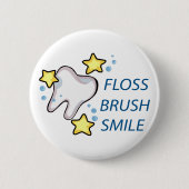 Floss Brush Smile Button (Vorderseite)