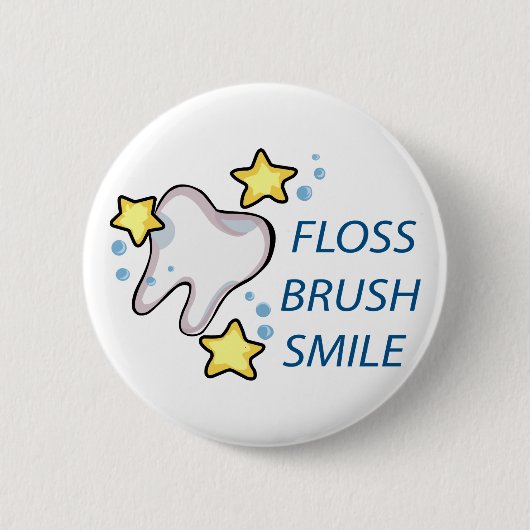 Floss Brush Smile Button (Vorderseite)