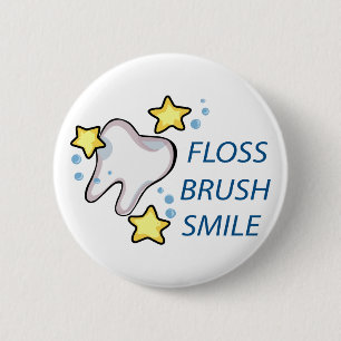 Floss Brush Smile Button