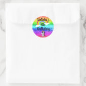 Floss Dance Unicorn Rainbow Birthday Runder Aufkleber (Tasche)
