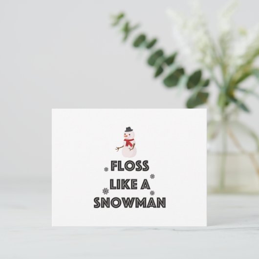 Floss like a Snowman Dance Funny Christmas Postkarte (Stehend Vorderseite)