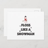 Floss like a Snowman Dance Funny Christmas Postkarte (Vorne/Hinten)
