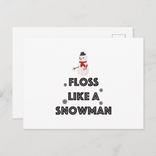 Floss like a Snowman Dance Funny Christmas Postkarte (Vorne/Hinten)