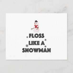 Floss like a Snowman Dance Funny Christmas Postkarte