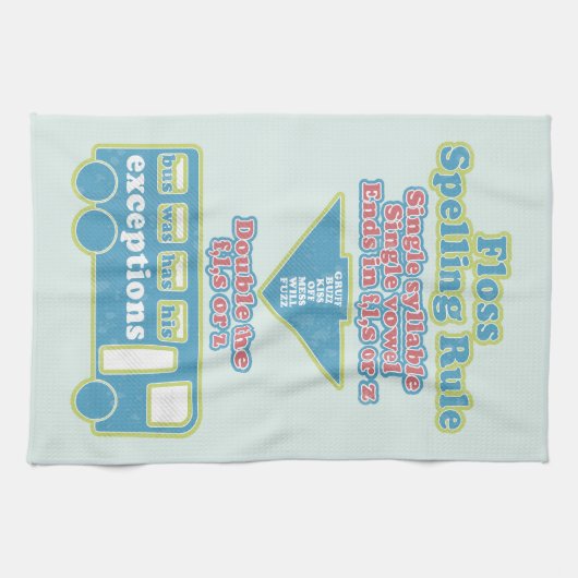 Floss Rule Phonics, die Englisch lernen Geschirrtuch (Horizontal)