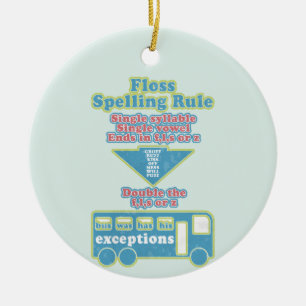 Floss Rule Phonics, die Englisch lernen Keramik Ornament