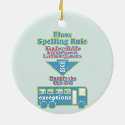 Floss Rule Phonics, die Englisch lernen Keramik Ornament (Hinten)