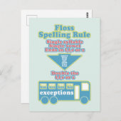 Floss Rule Phonics, die Englisch lernen Postkarte (Vorne/Hinten)
