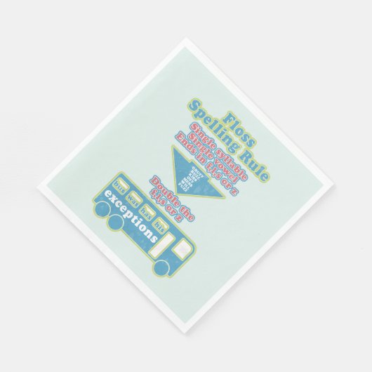 Floss Rule Phonics, die Englisch lernen Serviette (Ecke)