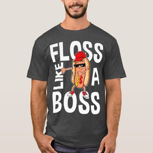 Floss wie ein Boss Hotdog Floss Dance Tshirt (Vorderseite)