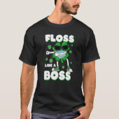 Floss wie ein Boss St Patrick S Day Kleeblatt Gesi T-Shirt (Vorderseite)