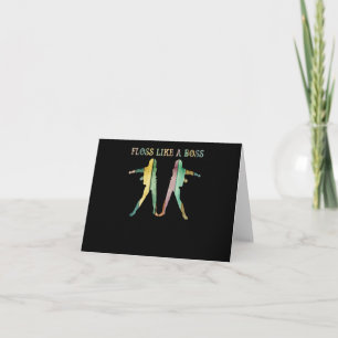 Floss wie ein Boss Tanzender Flossing-Tanz Vintage Karte