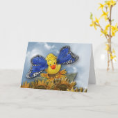 Floss wie ein Schmetterling! Karte (Gelbe Blume)