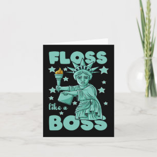 Floss wie eine Boss-Statue der Freiheit 4. Juli vo Karte