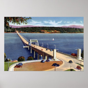 Floßbrücke Seattles Washington Lake Washington Poster