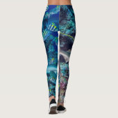 Flossen-Flosse: Riff-Haifische mit Butterflyfish. Leggings (Rückseite)