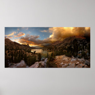 Flossen-Haube mittlerer Rae See-Sonnenuntergang - Poster
