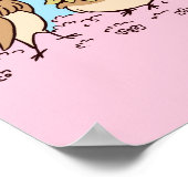 Flossen mit rosa Sakura-Blume Poster (Ecke)