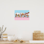 Flossen mit rosa Sakura-Blume Poster (Küche)