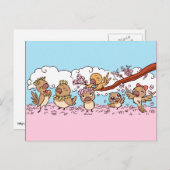 Flossen mit rosa Sakura-Blume Postkarte (Vorne/Hinten)