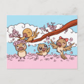 Flossen mit rosa Sakura-Blume Postkarte (Vorderseite)