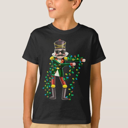 Flossen Nutcracker Funny Christmas Lights T-Shirt (Vorderseite)