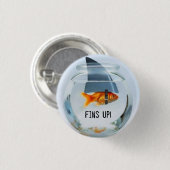 Flossen oben! runder Knopf (klein) Button (Vorne & Hinten)