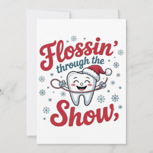 Flossen Thru der Schnee Funny Weihnachten Einladung