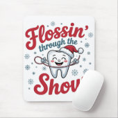 Flossen Thru der Schnee Funny Weihnachten Mousepad (Mit Mouse)