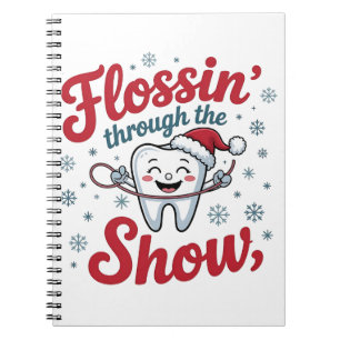 Flossen Thru der Schnee Funny Weihnachten Notizblock