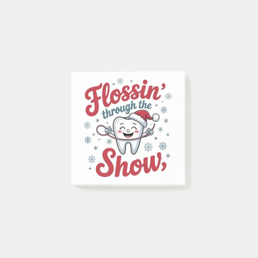 Flossen Thru der Schnee Funny Weihnachten Post-it Klebezettel (Vorderseite)