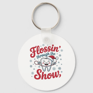 Flossen Thru der Schnee Funny Weihnachten Schlüsselanhänger