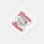 Flossen Thru der Schnee Funny Weihnachten Serviette (Ecke)