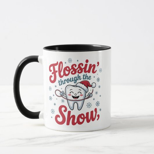 Flossen Thru der Schnee Funny Weihnachten Tasse (Links)