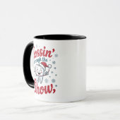 Flossen Thru der Schnee Funny Weihnachten Tasse (Vorderseite Links)