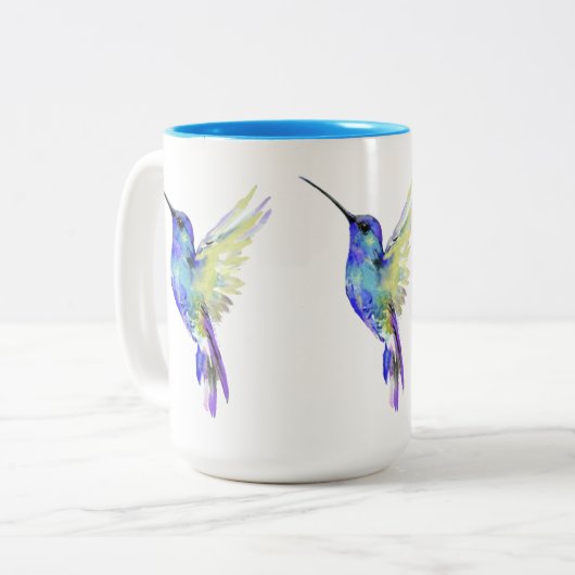 "Flossie" Hummingbird Zwei-Keramiken-Tasse Zweifarbige Tasse (Vorderseite Links)